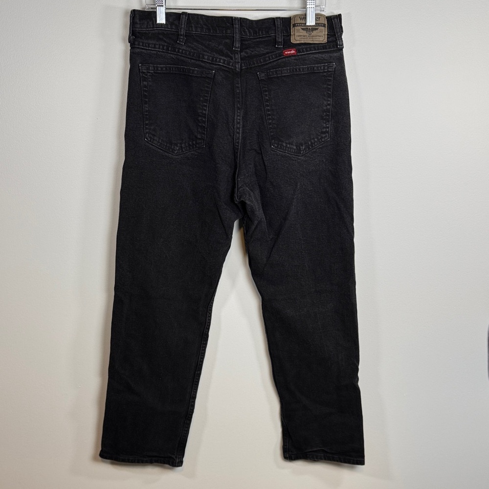 Wrangler Five Star Premium Denim Flex Jeans 34x30 Black Relaxed Fit - Picture 2 of 6